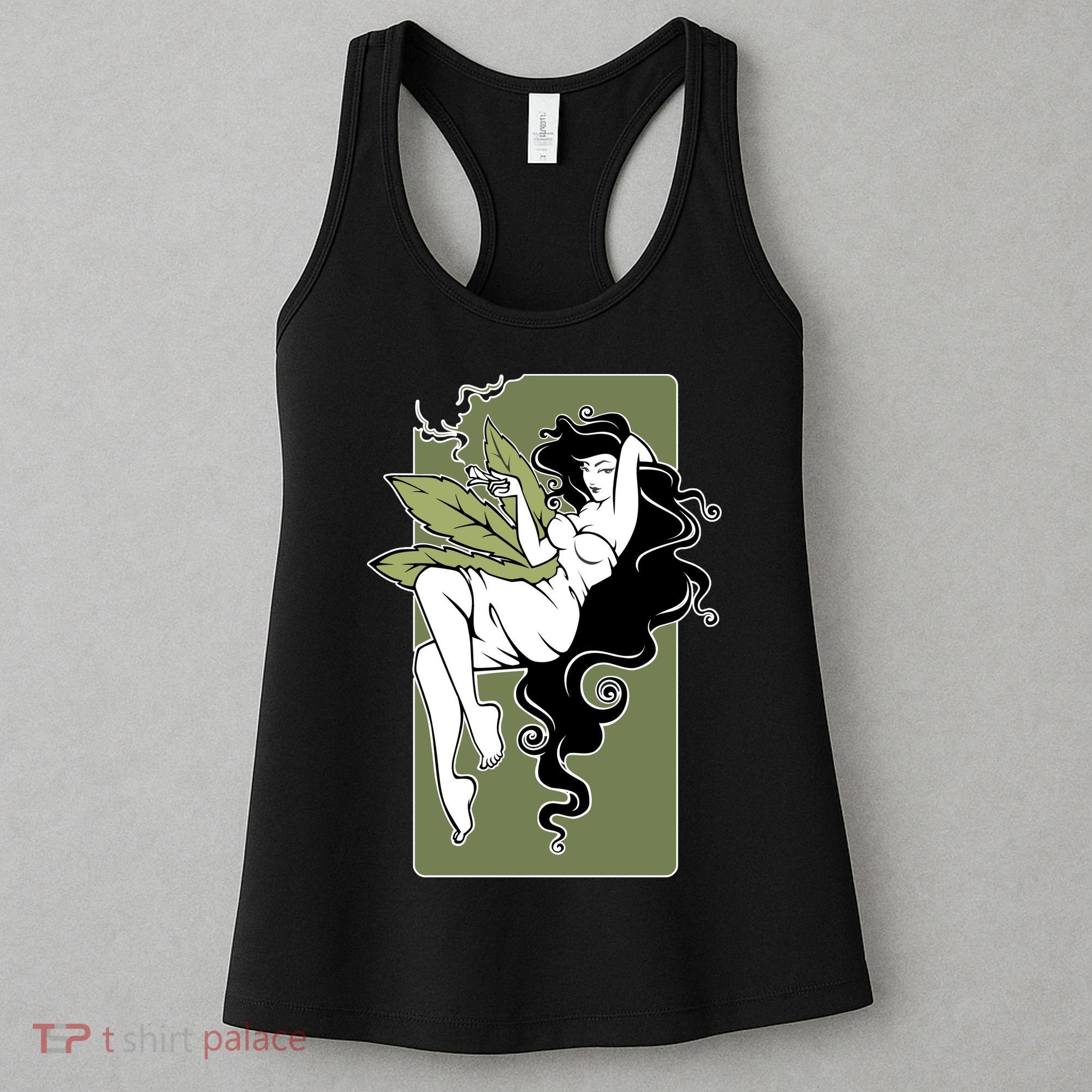 Sexy Lady Smoking Cannabis Dress Women's Tank Top