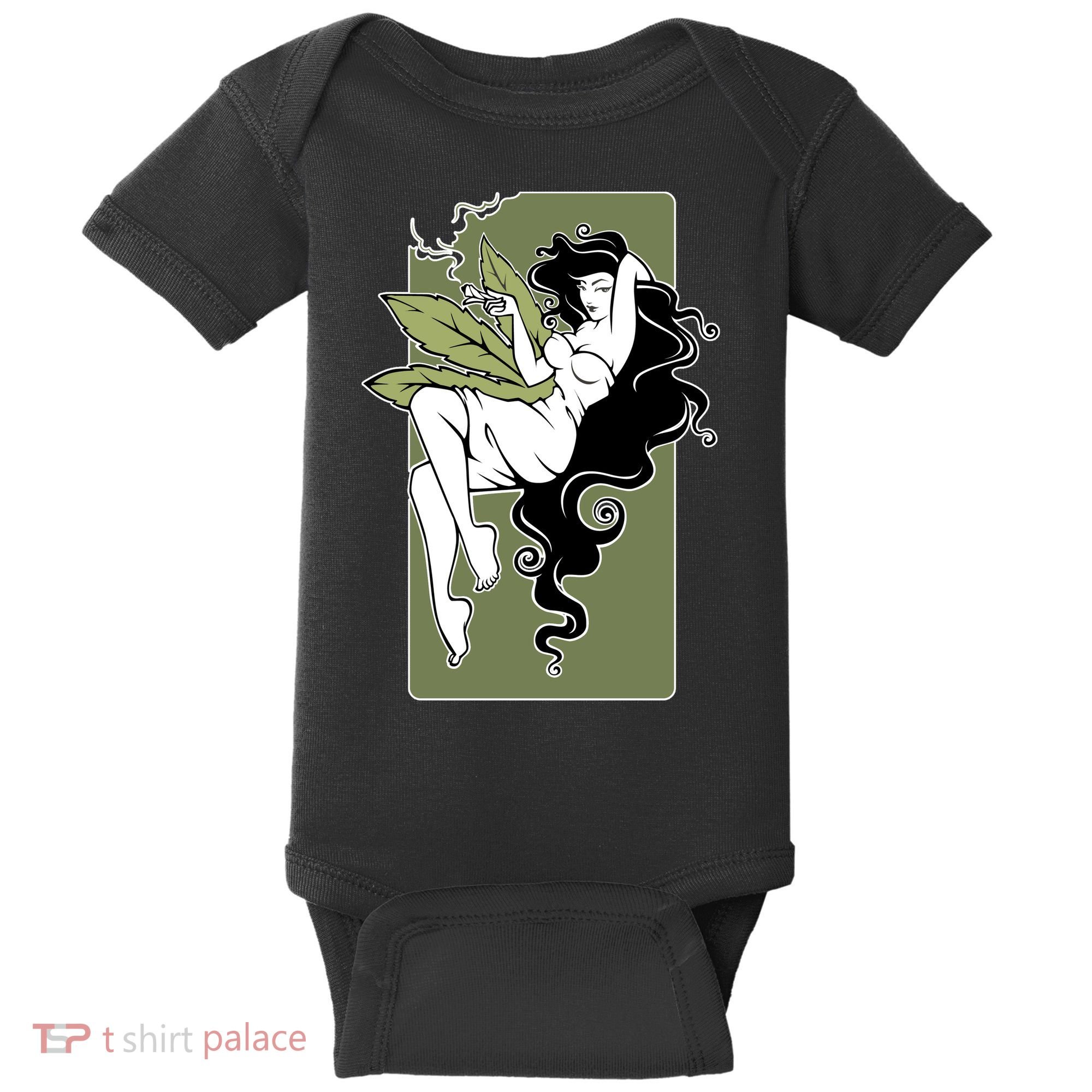 Sexy Lady Smoking Cannabis Dress Baby Bodysuit