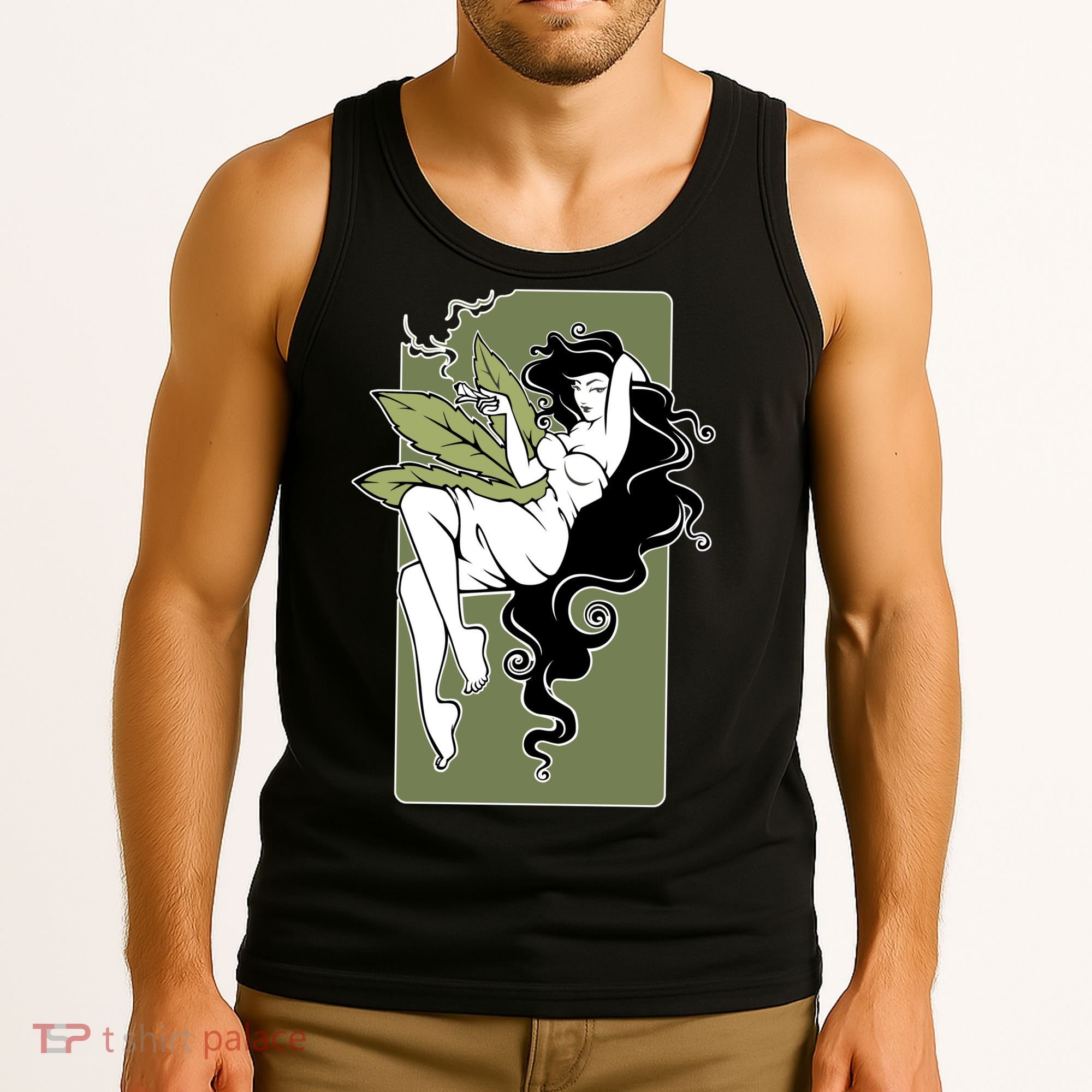 Sexy Lady Smoking Cannabis Dress Tank Top