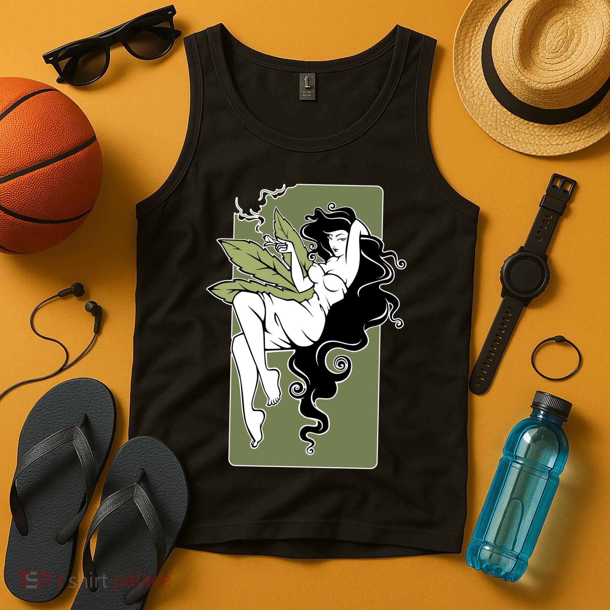 Sexy Lady Smoking Cannabis Dress Tank Top