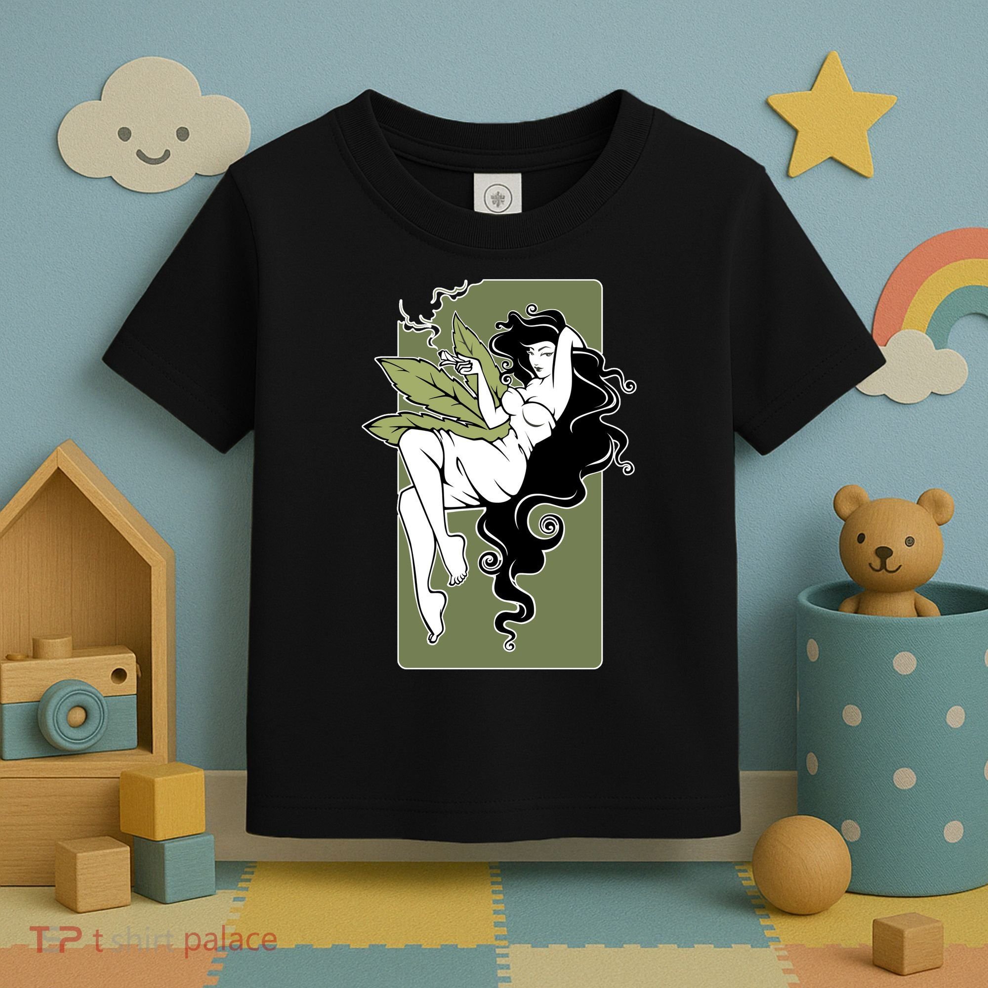 Sexy Lady Smoking Cannabis Dress Toddler T-Shirt