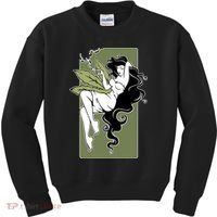 Sexy Lady Smoking Cannabis Dress Kids Sweatshirt thumb 0