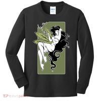 Sexy Lady Smoking Cannabis Dress Kids Long Sleeve Shirt thumb 0