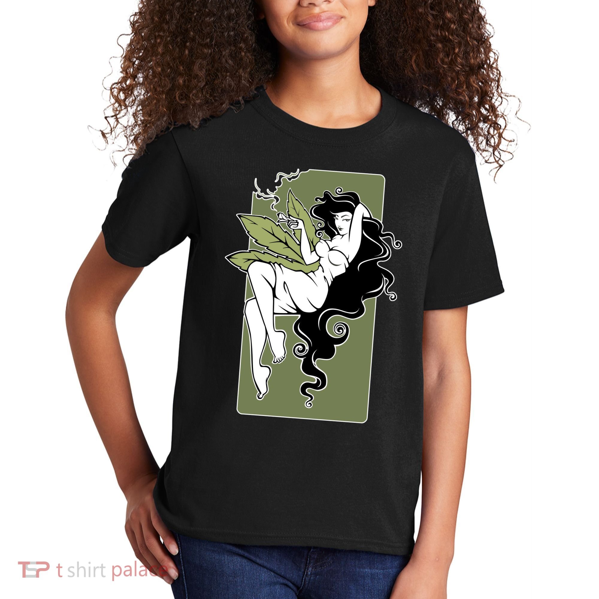 Sexy Lady Smoking Cannabis Dress Kids T-Shirt