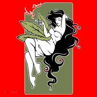 Sexy Lady Smoking Cannabis Dress Santa Hat thumb 1