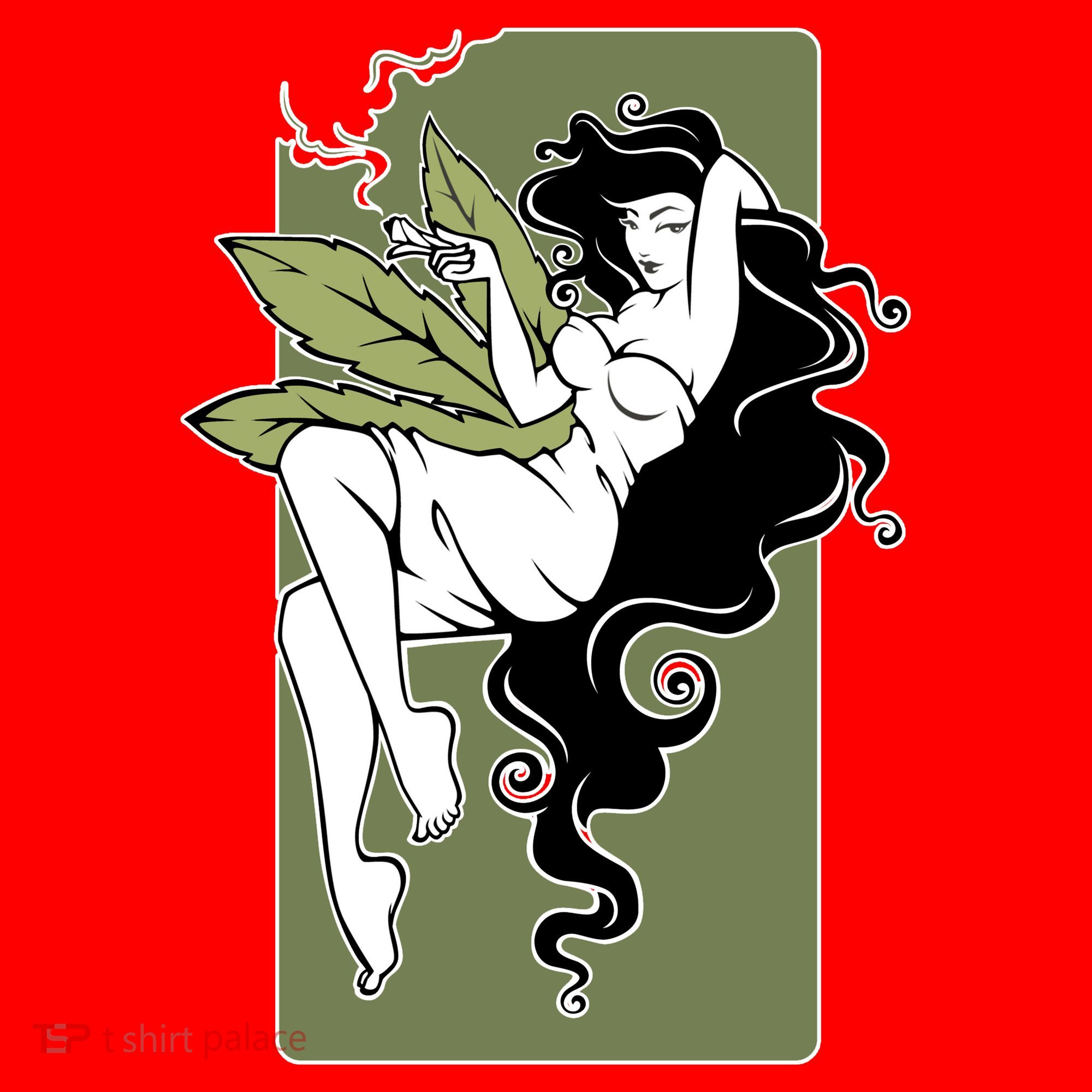 Sexy Lady Smoking Cannabis Dress Santa Hat