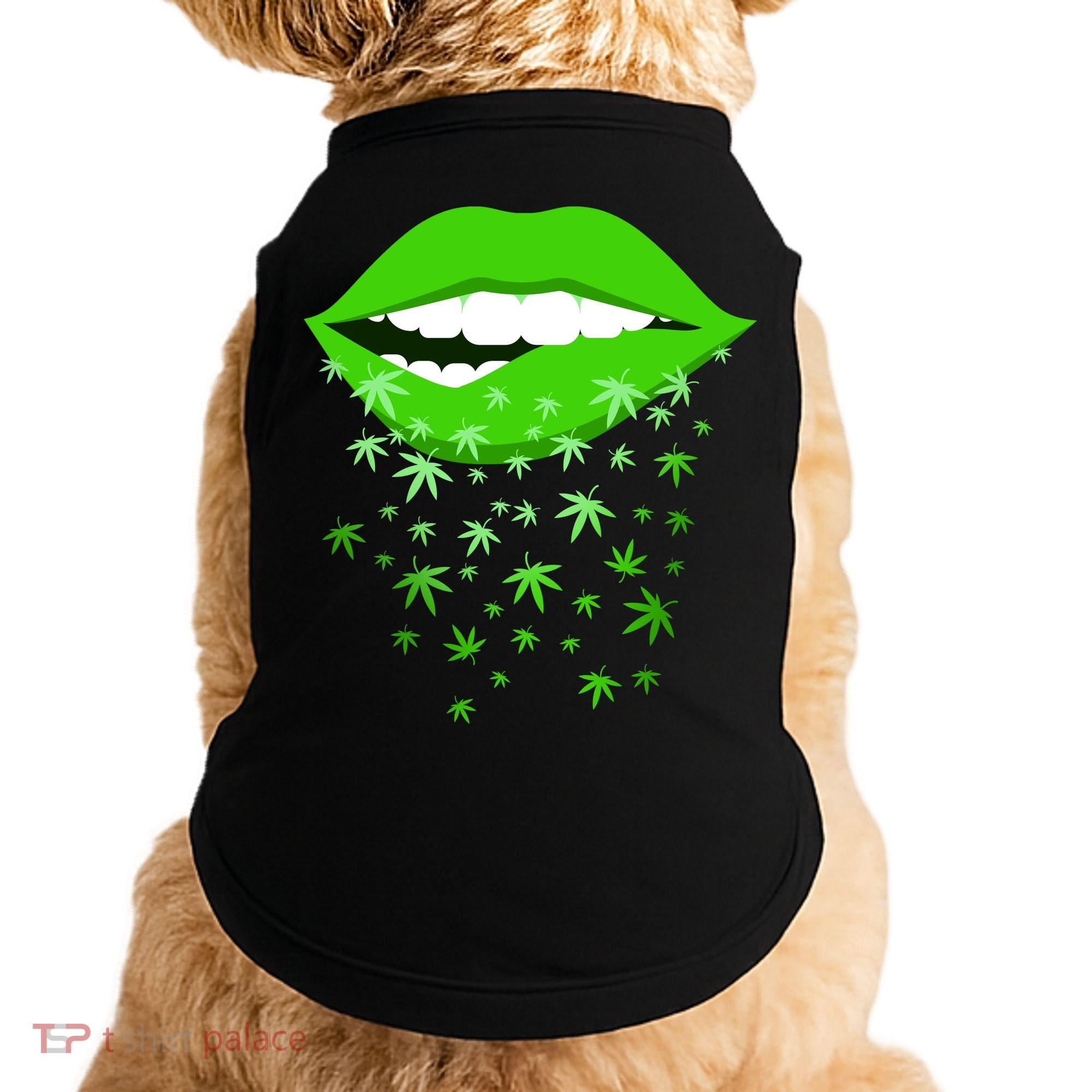 Sexy Lips Cannabis Marijuana Weed Doggie Tank