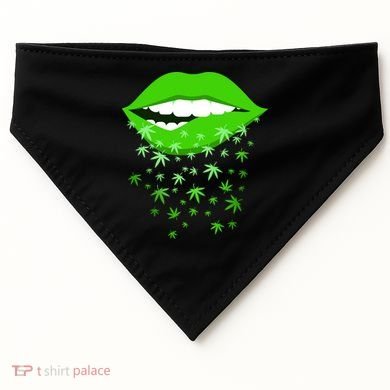Sexy Lips Cannabis Marijuana Weed USA-Made Doggie Bandana