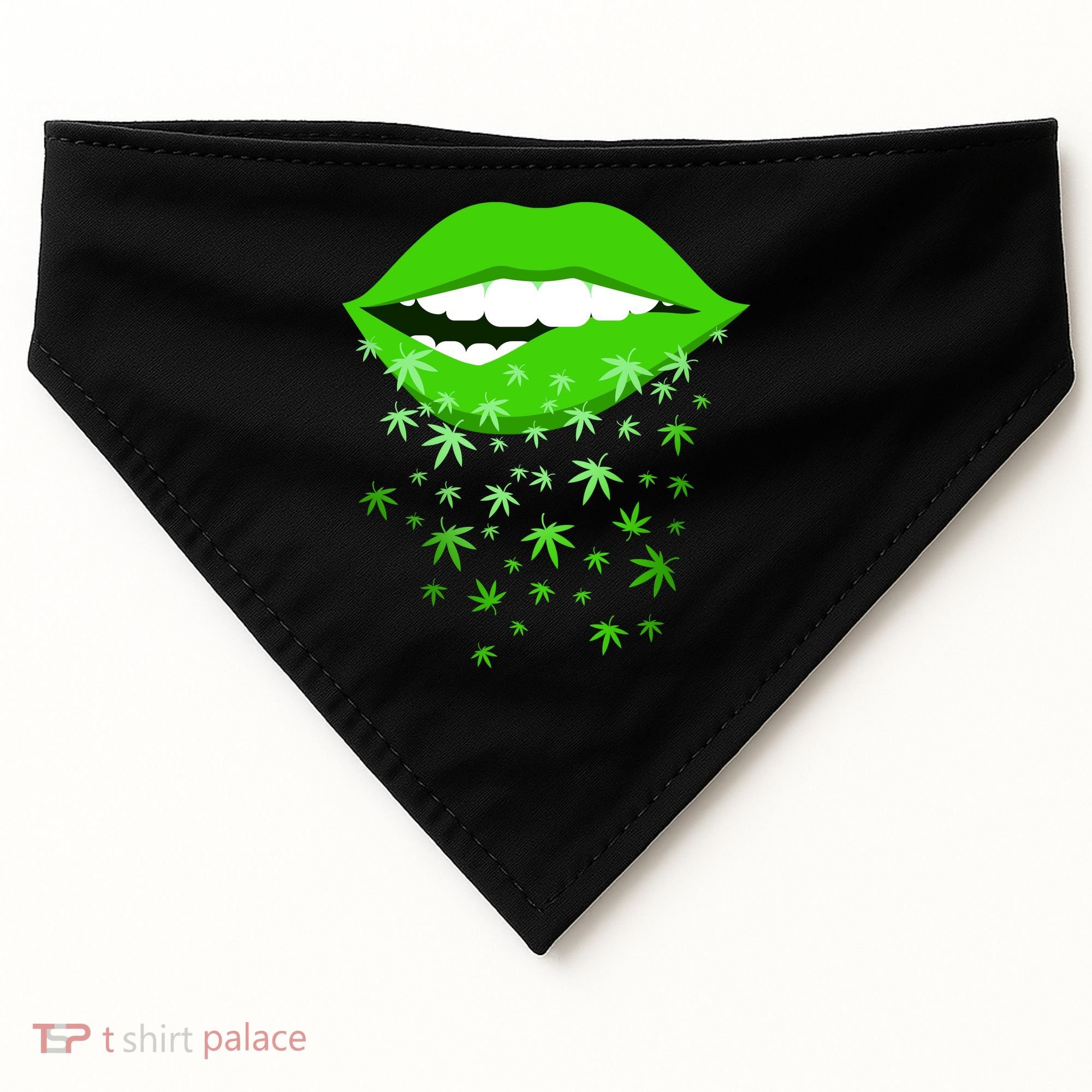 Sexy Lips Cannabis Marijuana Weed USA-Made Doggie Bandana
