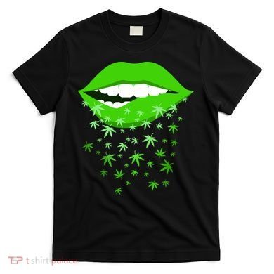 Sexy Lips Cannabis Marijuana Weed T-Shirt