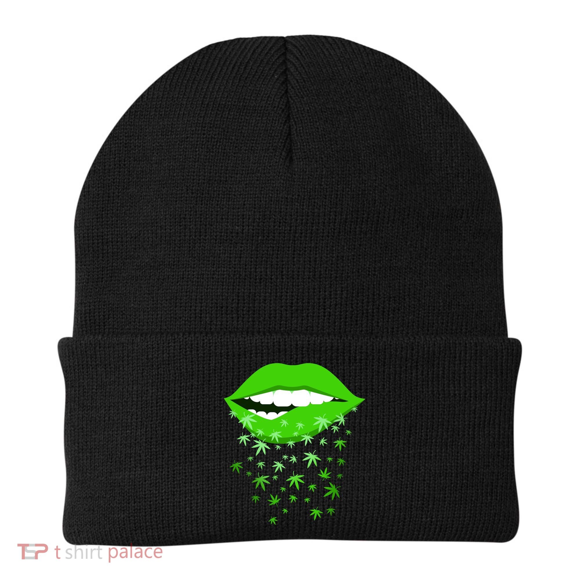 Sexy Lips Cannabis Marijuana Weed Beanie