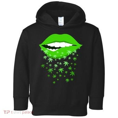 Sexy Lips Cannabis Marijuana Weed Toddler Hoodie