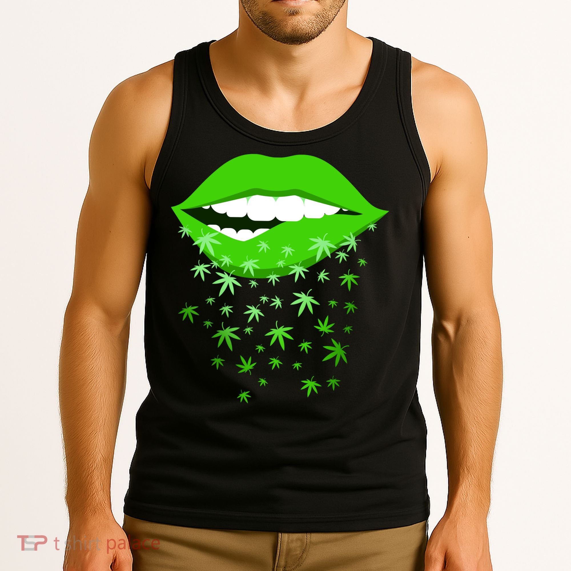 Sexy Lips Cannabis Marijuana Weed Tank Top