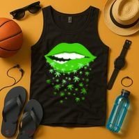 Sexy Lips Cannabis Marijuana Weed Tank Top thumb 4