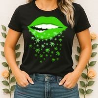 Sexy Lips Cannabis Marijuana Weed Women's T-Shirt thumb 2