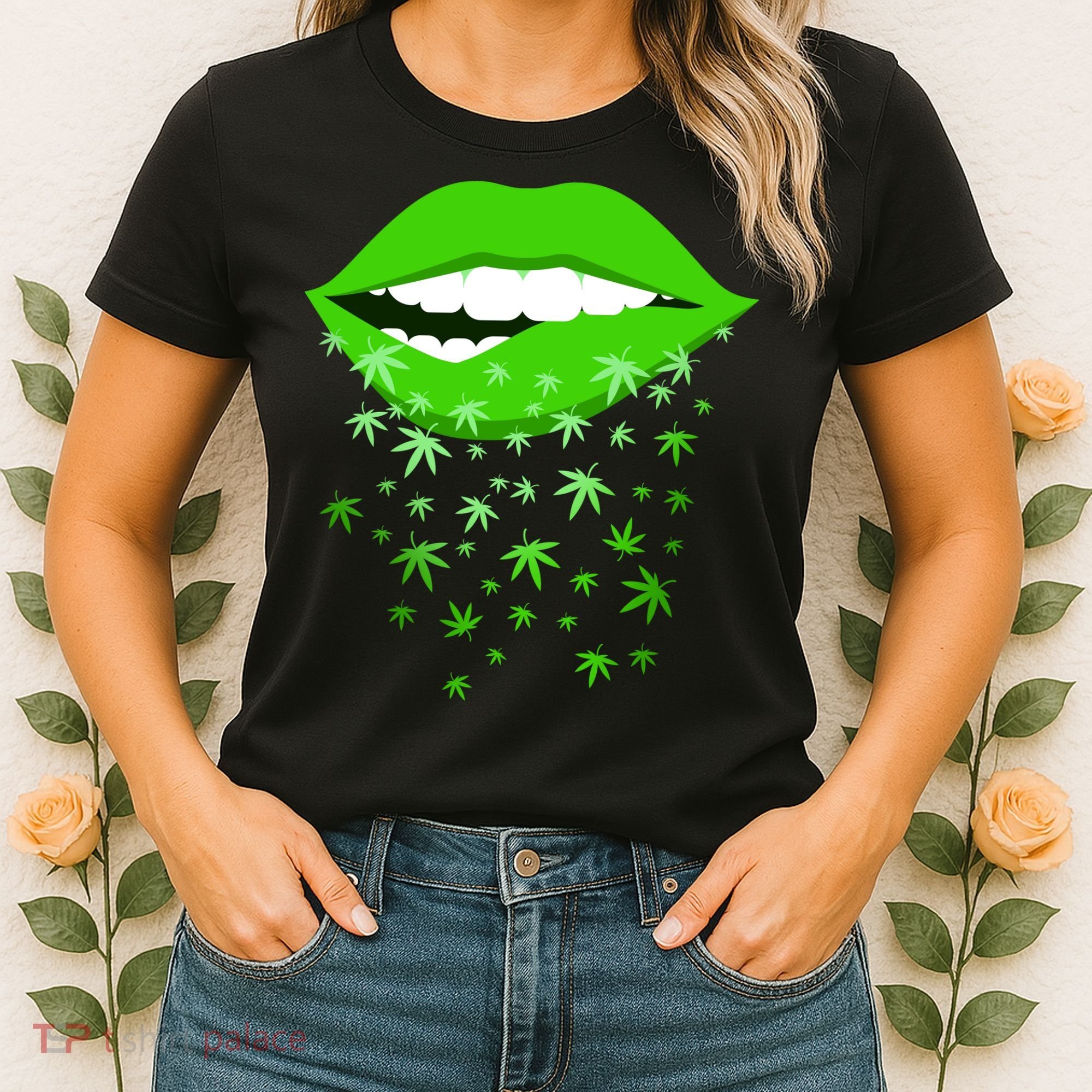 Sexy Lips Cannabis Marijuana Weed Women's T-Shirt