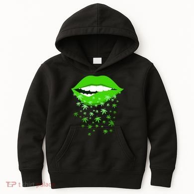 Sexy Lips Cannabis Marijuana Weed Kids Hoodie