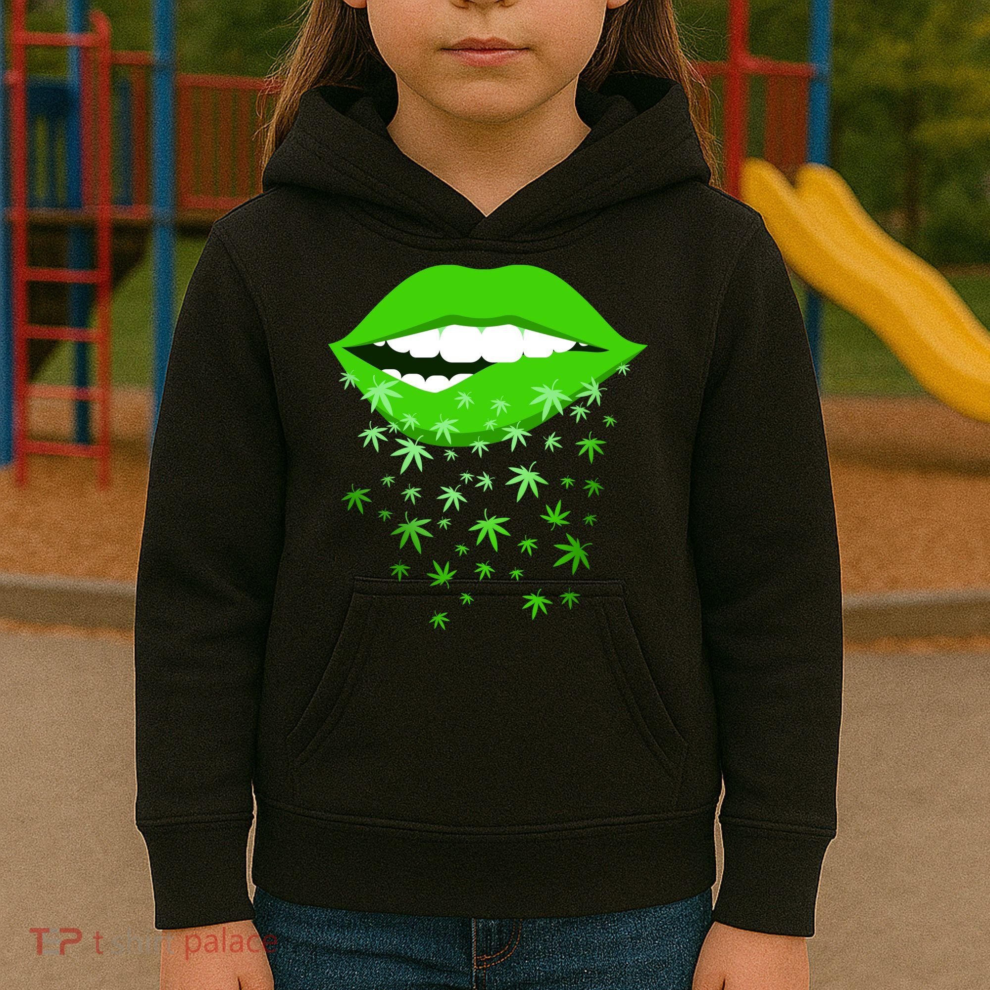Sexy Lips Cannabis Marijuana Weed Kids Hoodie