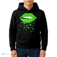 Sexy Lips Cannabis Marijuana Weed Kids Hoodie thumb 4
