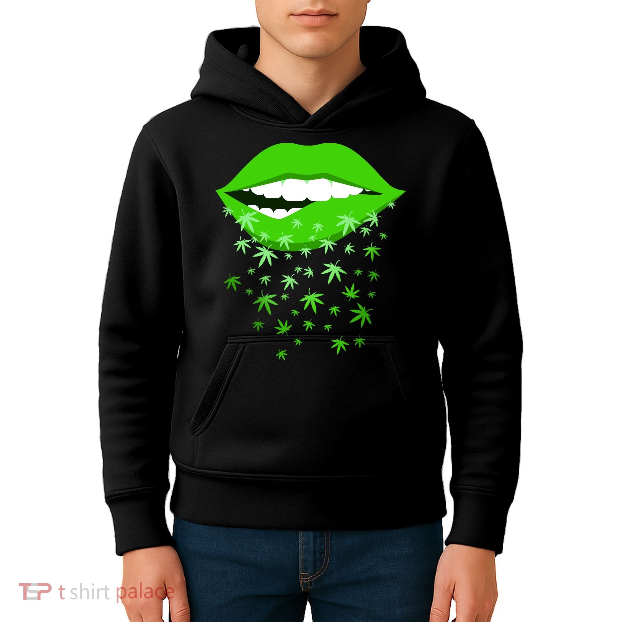 Sexy Lips Cannabis Marijuana Weed Kids Hoodie