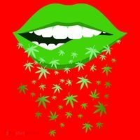 Sexy Lips Cannabis Marijuana Weed Santa Hat thumb 1