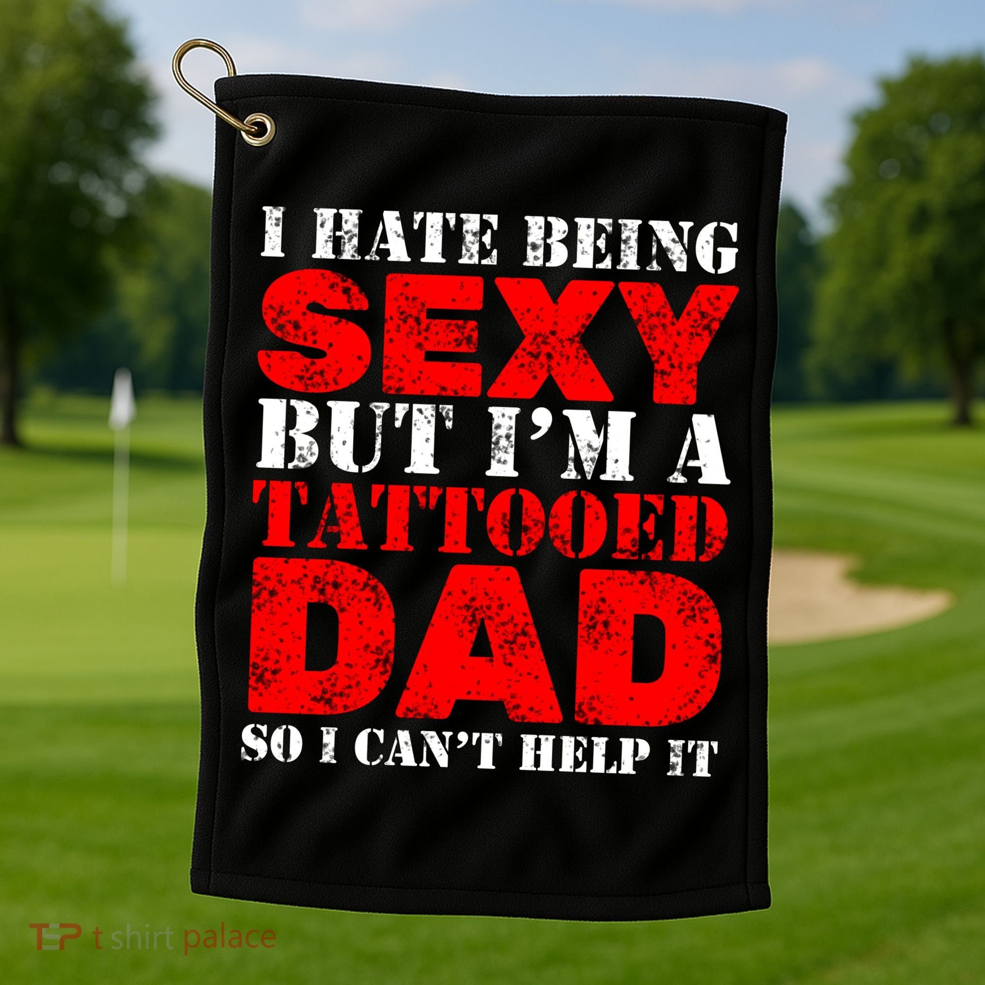Sexy Tattooed Dad Golf Towel