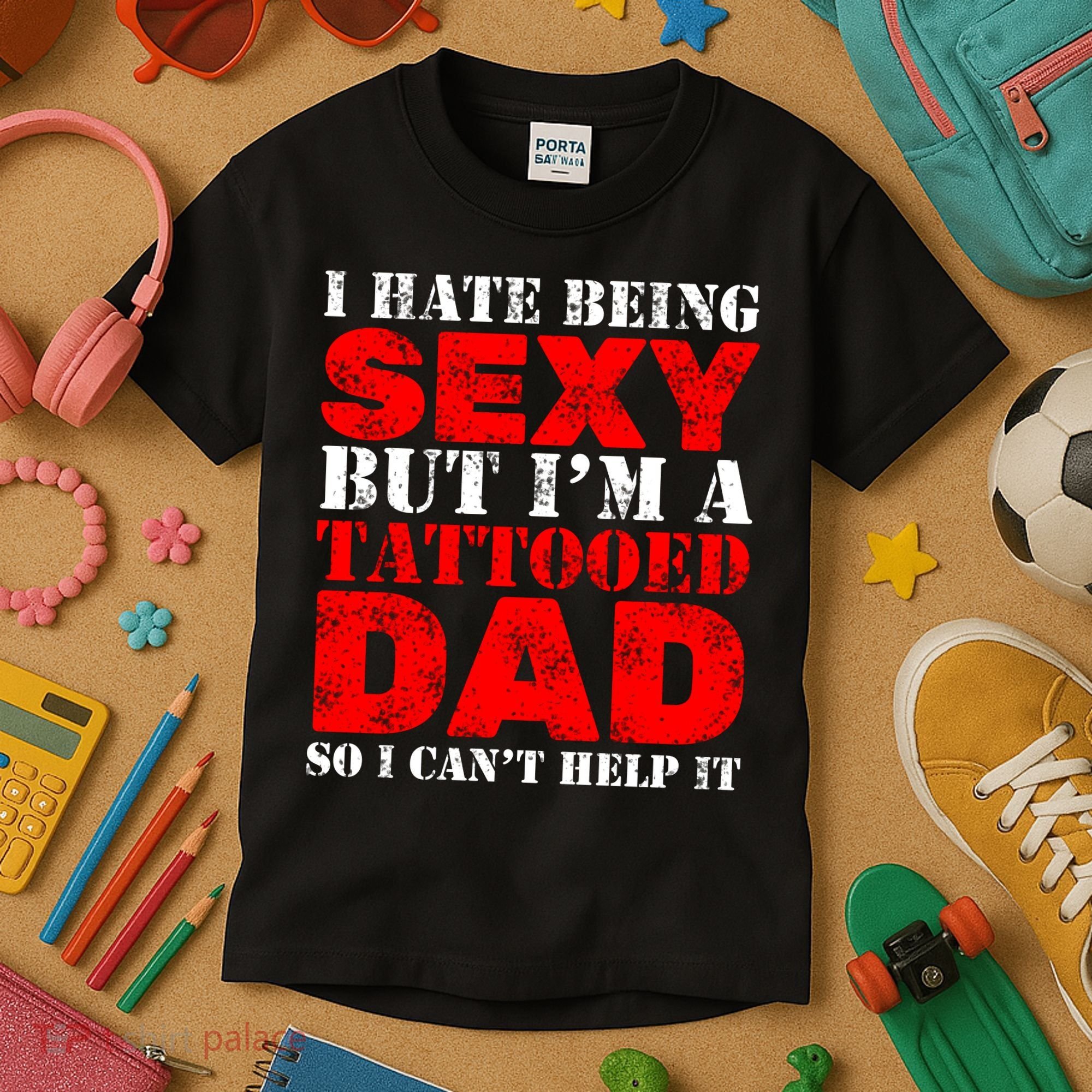 Sexy Tattooed Dad Kids T-Shirt
