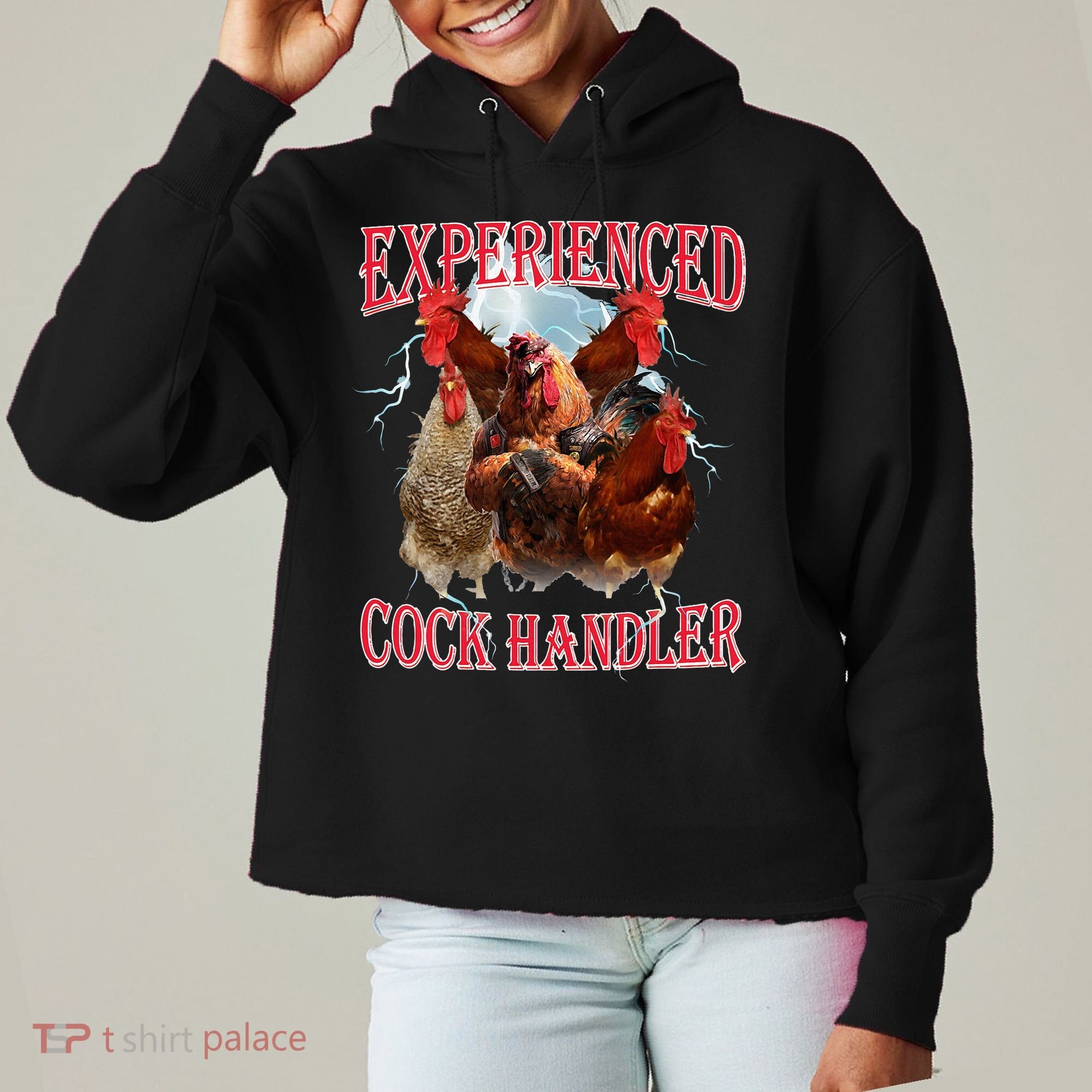 Sayings For Adult Experienced Cock Handler Meme Dank Ladies Heavyweight Boxy Pullover Hoodie
