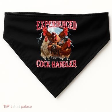 Sayings For Adult Experienced Cock Handler Meme Dank USA-Made Doggie Bandana