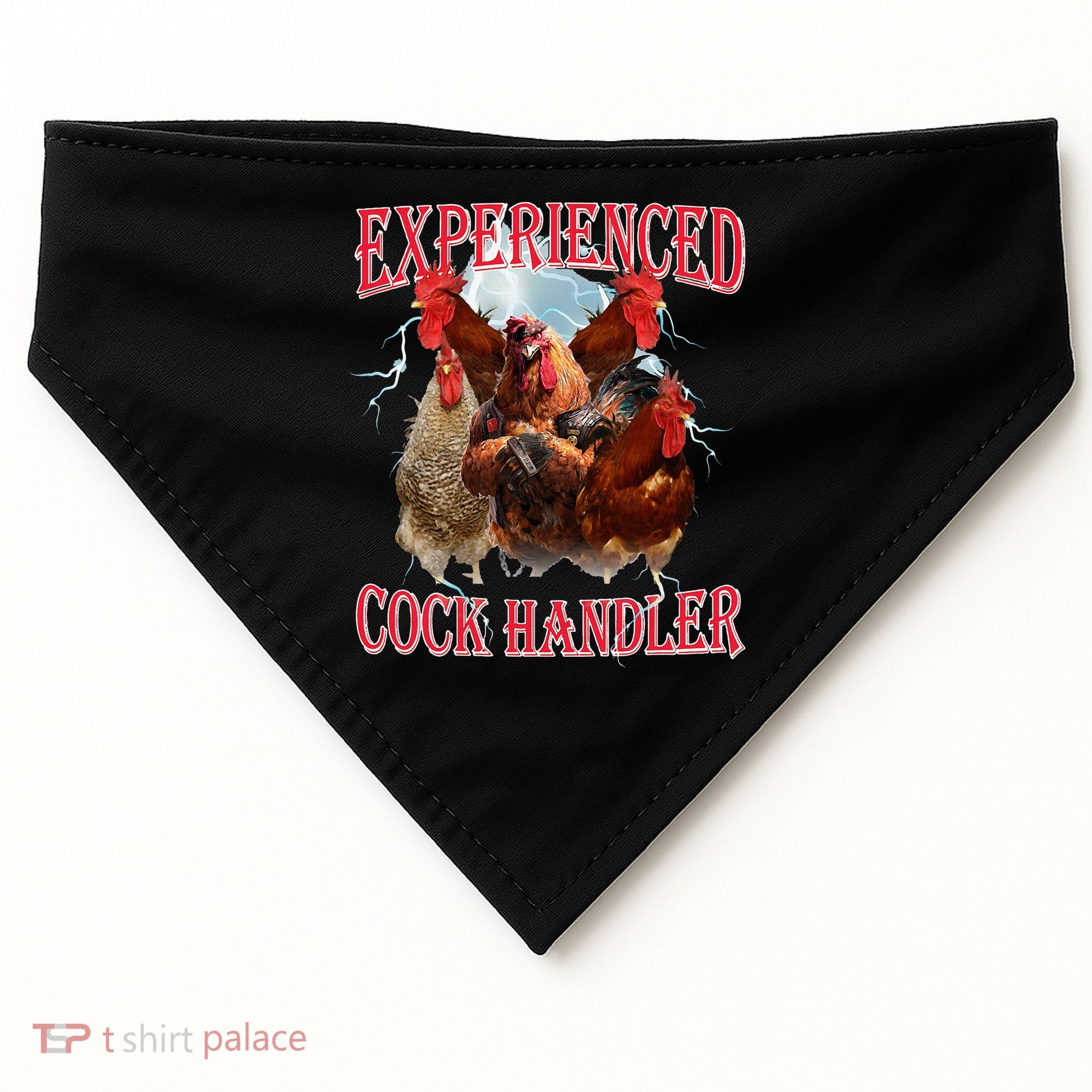 Sayings For Adult Experienced Cock Handler Meme Dank USA-Made Doggie Bandana