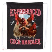 Sayings For Adult Experienced Cock Handler Meme Dank Drawstring Bag thumb 0