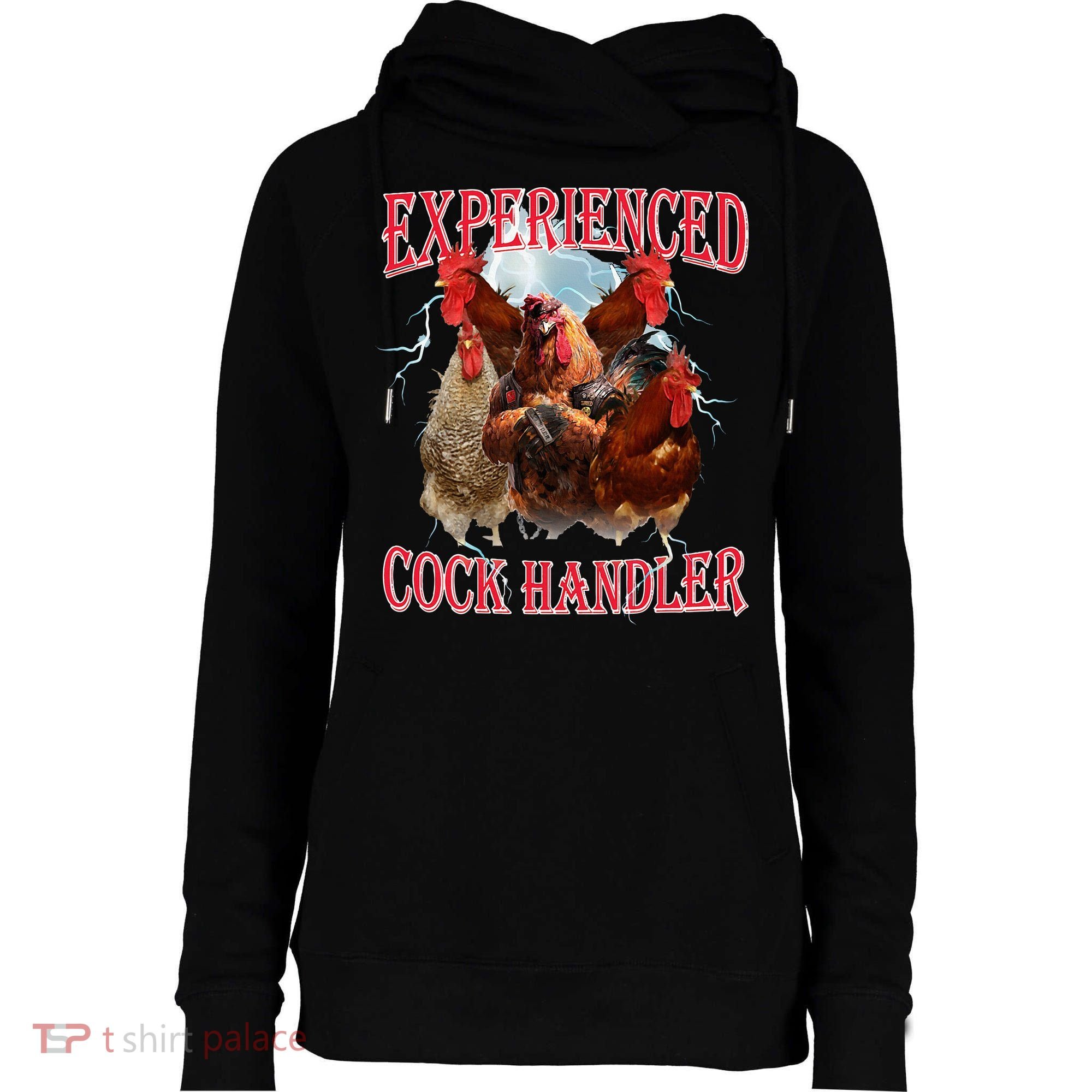 Sayings For Adult Experienced Cock Handler Meme Dank Womens Funnel Neck Pullover Hood