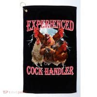 Sayings For Adult Experienced Cock Handler Meme Dank Golf Towel thumb 0