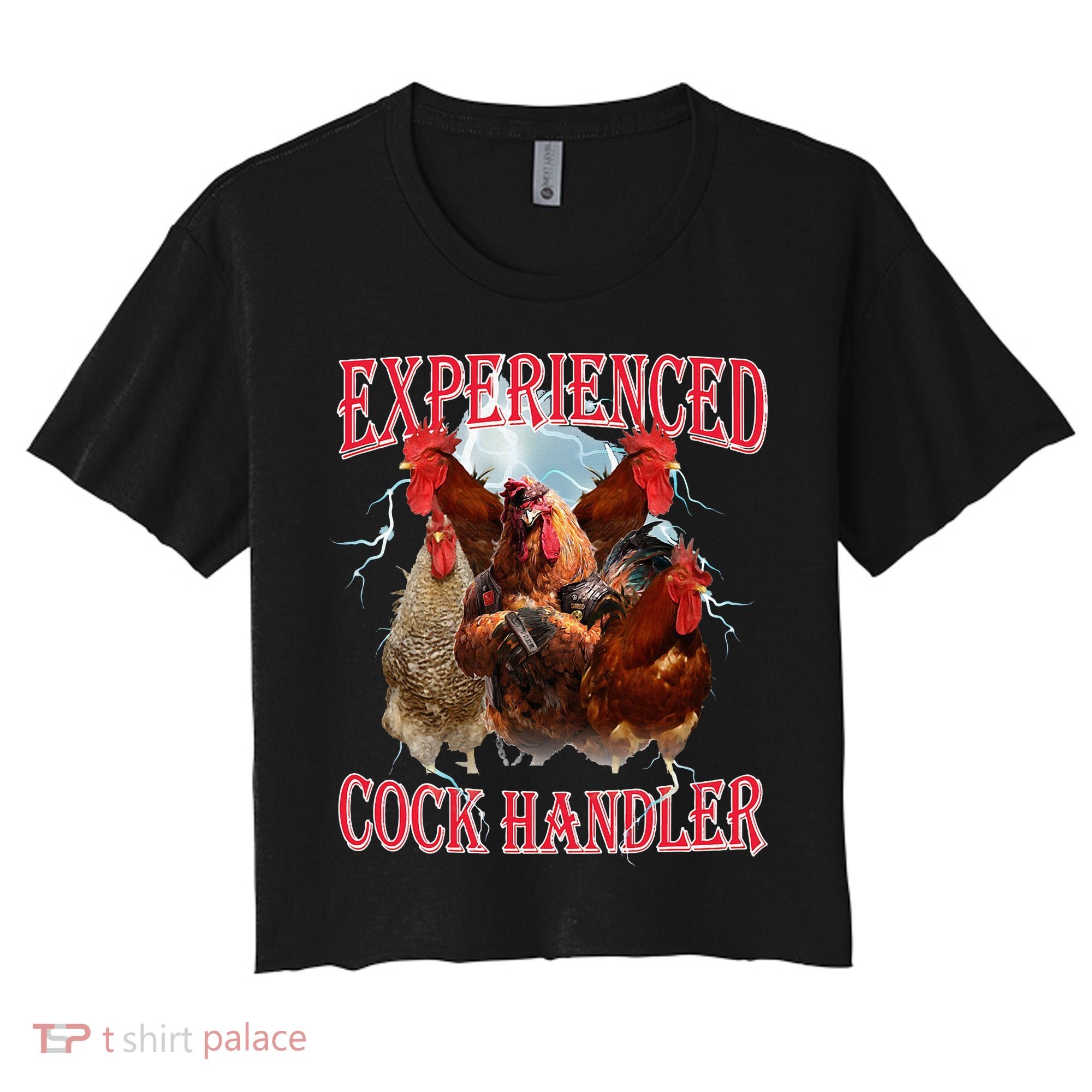 Sayings For Adult Experienced Cock Handler Meme Dank Women's Crop Top Tee