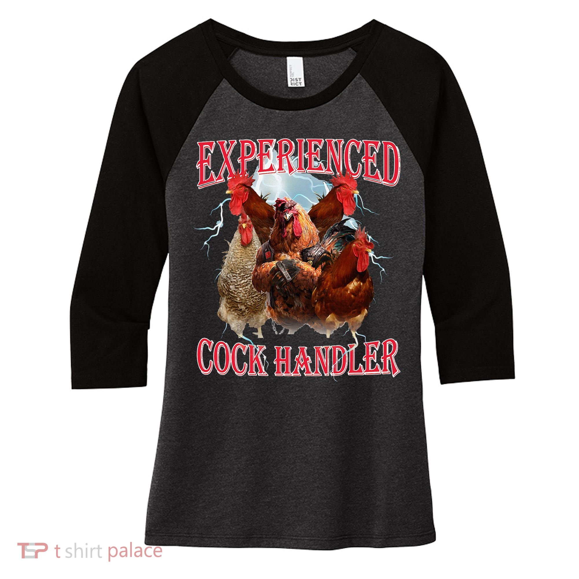 Sayings For Adult Experienced Cock Handler Meme Dank Women's Tri-Blend 3/4-Sleeve Raglan Shirt