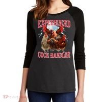 Sayings For Adult Experienced Cock Handler Meme Dank Women's Tri-Blend 3/4-Sleeve Raglan Shirt thumb 2