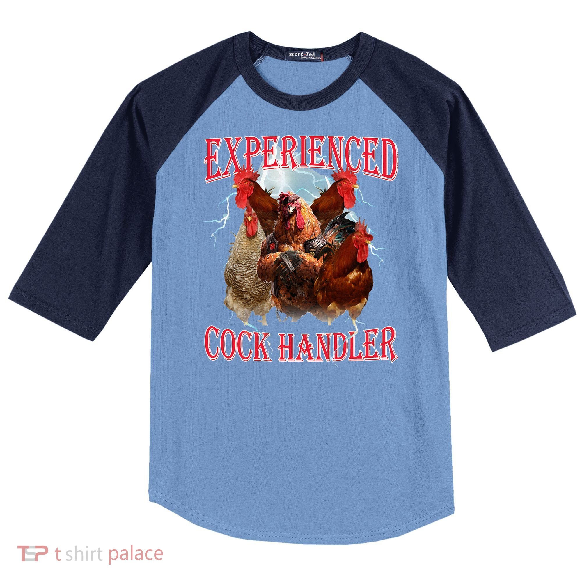 Sayings For Adult Experienced Cock Handler Meme Dank Raglan Baseball Sleeve Shirt
