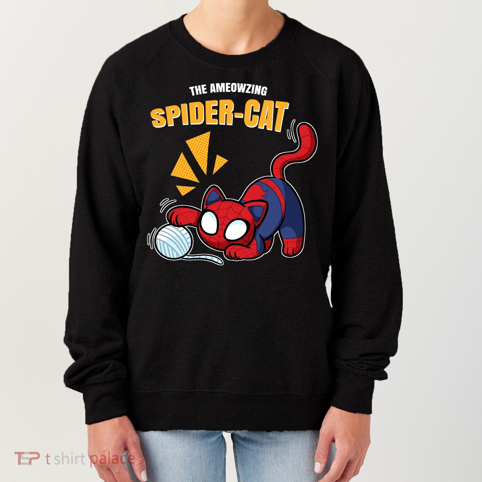 Spider Funny Amazing Spider Cat Meme Women's Sweatshirt