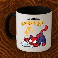 Spider Funny Amazing Spider Cat Meme Coffee Mug thumb 2