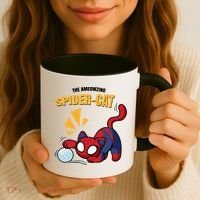 Spider Funny Amazing Spider Cat Meme Coffee Mug thumb 3