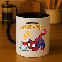 Spider Funny Amazing Spider Cat Meme Coffee Mug thumb 4