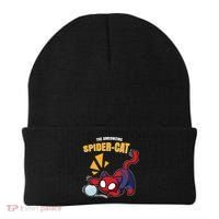 Spider Funny Amazing Spider Cat Meme Beanie thumb 0