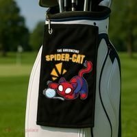 Spider Funny Amazing Spider Cat Meme Golf Towel thumb 2