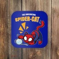 Spider Funny Amazing Spider Cat Meme Coaster thumb 0