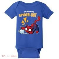 Spider Funny Amazing Spider Cat Meme Baby Bodysuit thumb 0