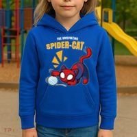 Spider Funny Amazing Spider Cat Meme Kids Hoodie thumb 3