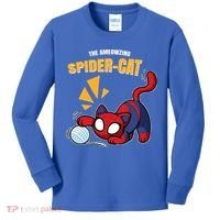 Spider Funny Amazing Spider Cat Meme Kids Long Sleeve Shirt thumb 0