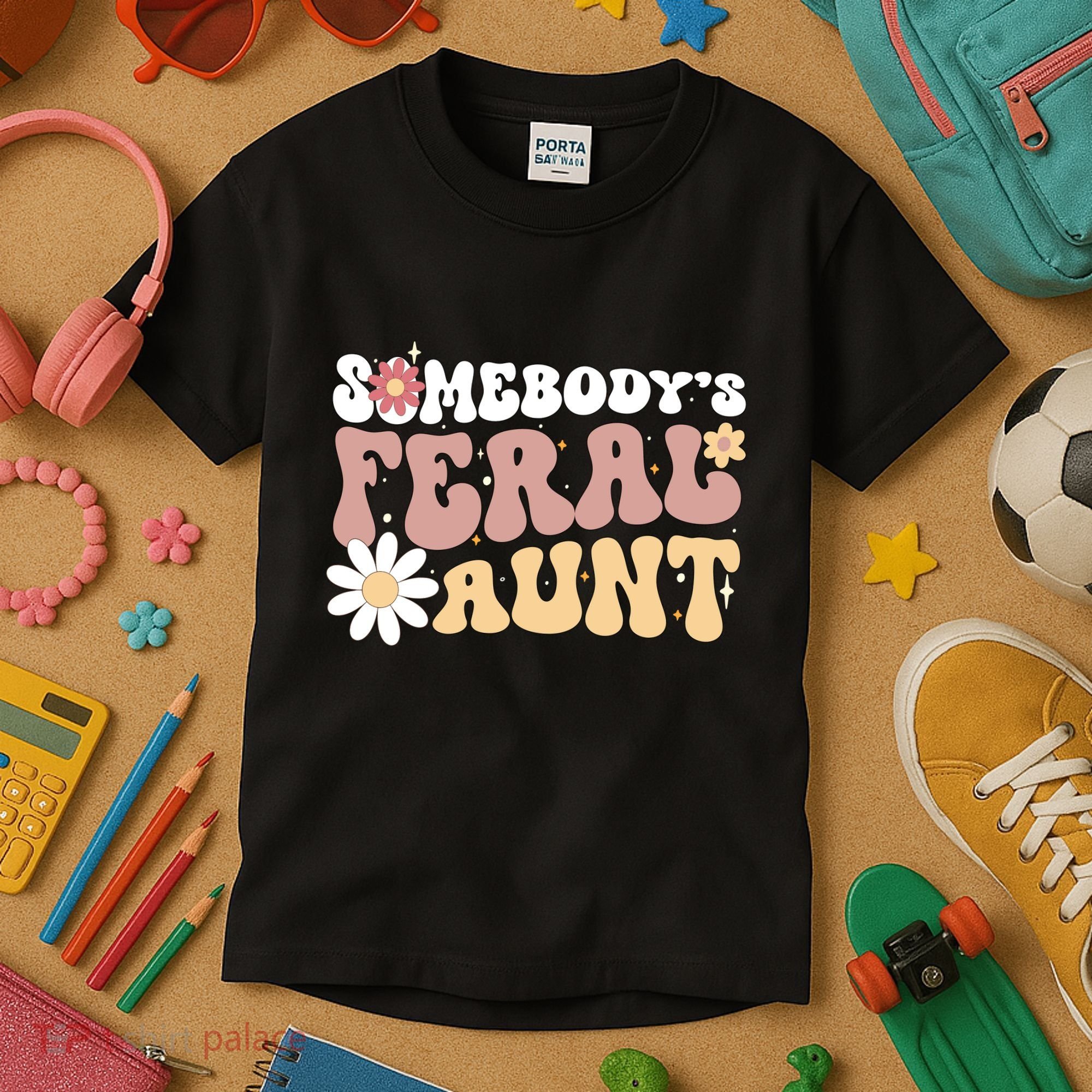 SomebodyS Feral Aunt Kids T-Shirt