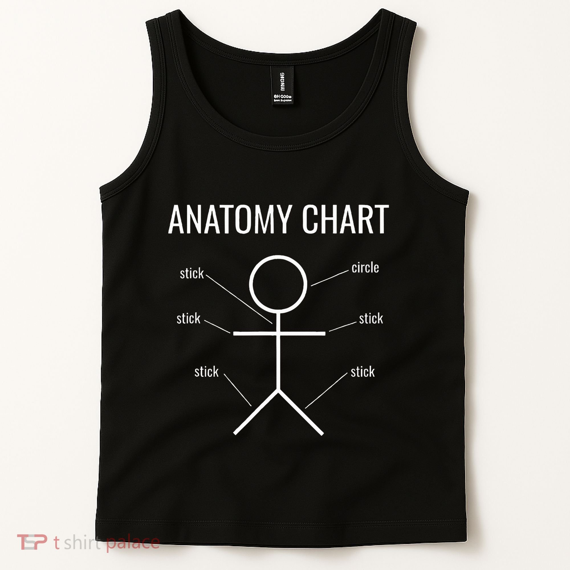 Stick Figure Anatomy Chart Tank Top