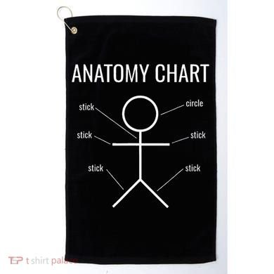 Stick Figure Anatomy Chart Golf Towel